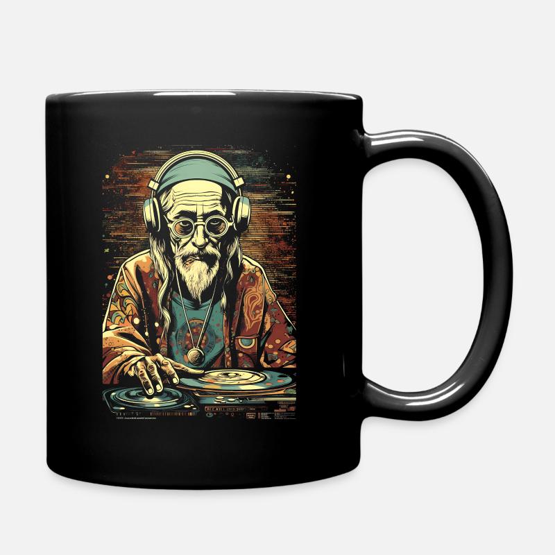 Cooler Hippie DJ im besten Alter - Tasse einfarbig - Schwarz