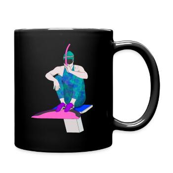 Nage avec palmes - Mug uni - noir - Droite