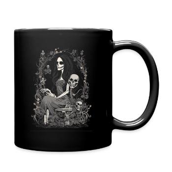 Belle, femme squelette d’horreur de conte de fées - Mug uni - noir - Droite