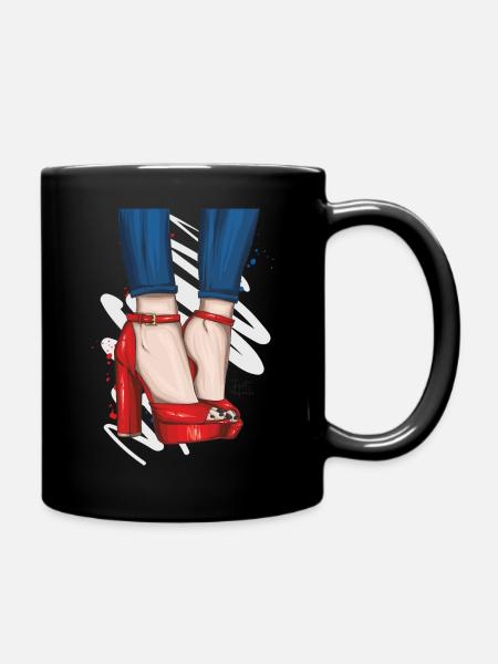 Red heels - Tasse einfarbig - Schwarz