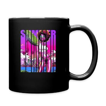 Sommerliche Blitzfarbe - Tasse einfarbig - Schwarz - Rechts