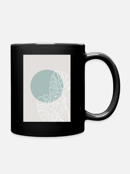 MONSTERA LINE-ART - Mug uni - noir