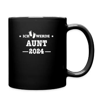 Ich werde Tante 2024 / Werdende Tante 2024 - Tasse einfarbig - Schwarz - Rechts