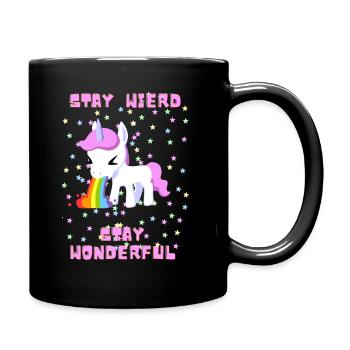 Licorne Arc-en-ciel drôle - Mug uni - noir - Droite