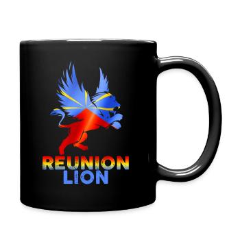 Drapeau la Réunion lion ailé Puissance et Force - Mug uni - noir - Droite