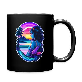 surf - manga - hawaii - Mug uni - noir - Droite