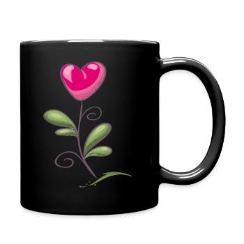 Heart flower - Full Colour Mug - black - Right