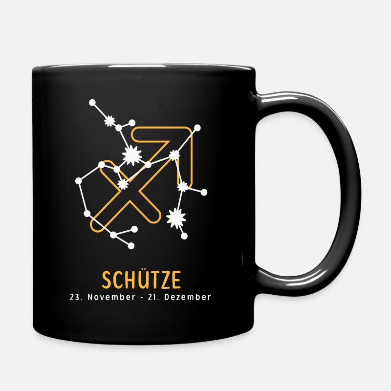 Sternzeichen Illustration Schütze - Tasse einfarbig - Schwarz