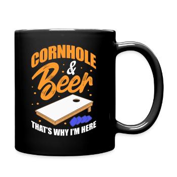 Cornhole & Beer That's why I'm here - Full Colour Mug - black - Right