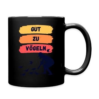 Gut zu Vögeln - Tasse einfarbig - Schwarz - Rechts