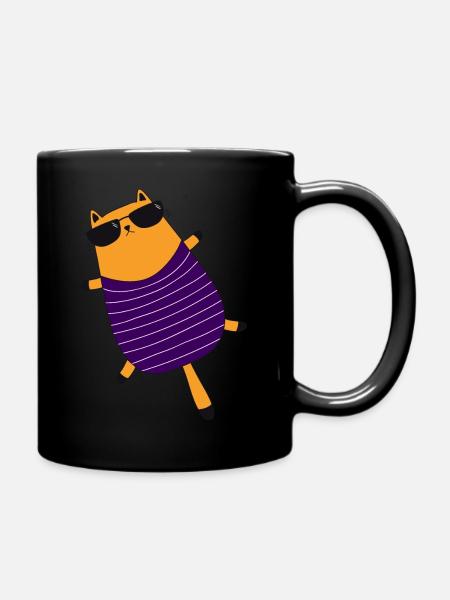 cool cat - Tasse einfarbig - Schwarz