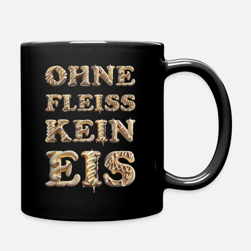 Eis& Eiscreme als Belohnung - Tasse einfarbig - Schwarz