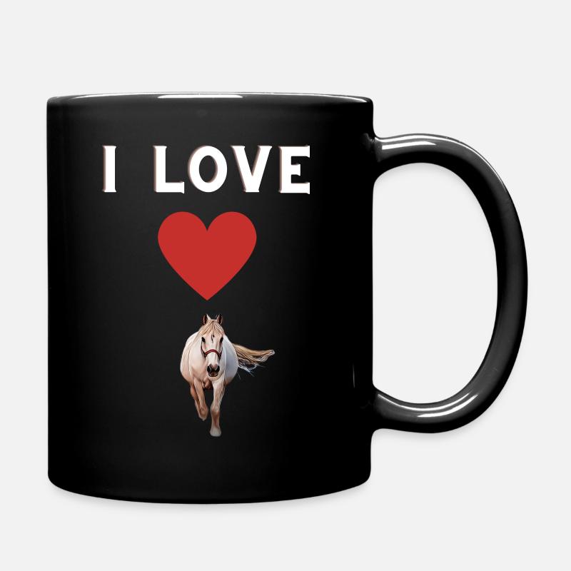 I Love Horses - Full Colour Mug - black