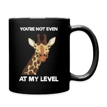 Lustige Giraffe Zoologe - Tasse einfarbig - Schwarz - Rechts