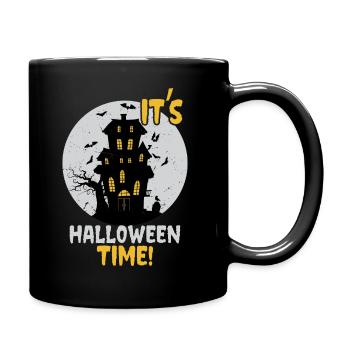 It's Halloween Time: Haunted House and Haunted Castle - Full Colour Mug - black - Right
