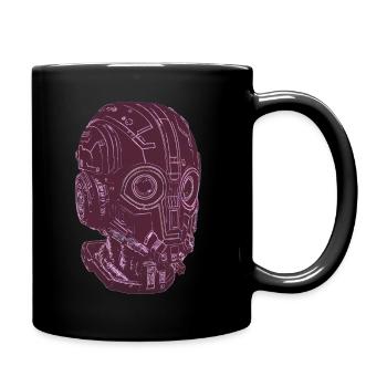 Robot head, purple - Full Colour Mug - black - Right