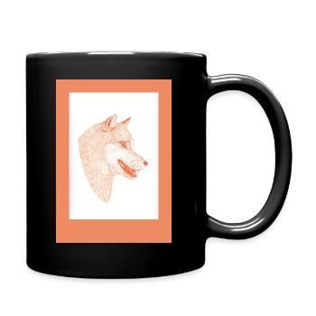 230815 Loup 4 - Mug uni - noir - Droite