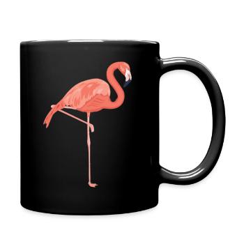 Flamant rose - Mug uni - noir - Droite
