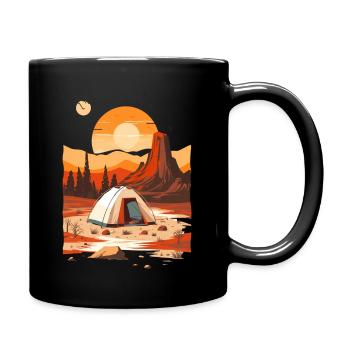 Retro Style Design - Camping In The Mountains - Full Colour Mug - black - Right