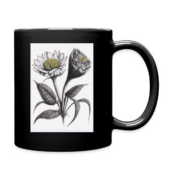 Dessin de fleur - Mug uni - noir - Droite