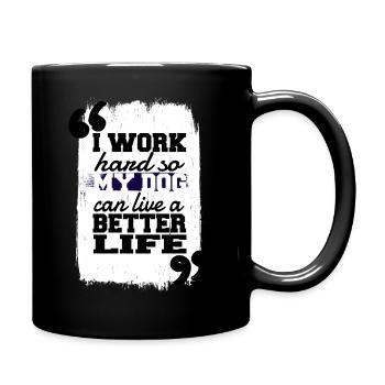 funny bday car baseballshirt happy - Tasse einfarbig - Schwarz - Rechts