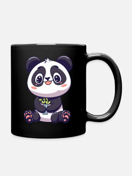 Cute Panda - Full Colour Mug - black