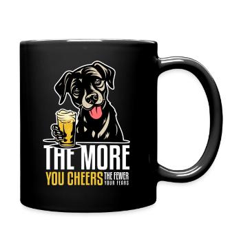 Fröhliches Bier von humorvollen Welpen, die sagen - Tasse einfarbig - Schwarz - Rechts