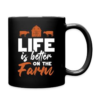 Life Is Better On The Farm - Country Side Farmer - Full Colour Mug - black - Right