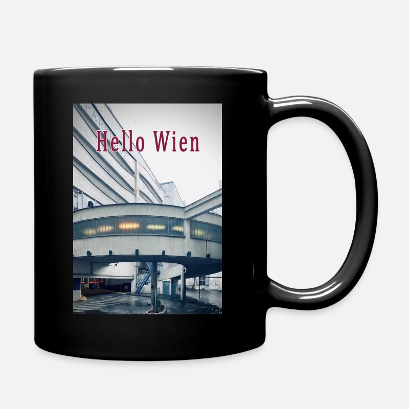 Hello Wien - Tasse einfarbig - Schwarz