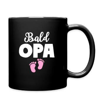 Bald Opa Mädchen Baby Großvater - Tasse einfarbig - Schwarz - Rechts