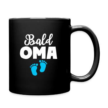 Bald Oma Junge Baby Großmutter - Tasse einfarbig - Schwarz - Rechts