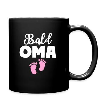 Bald Oma Mädchen Baby Großmutter - Tasse einfarbig - Schwarz - Rechts