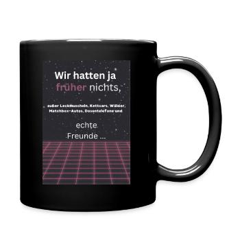 Kinder der 80er - Tasse einfarbig - Schwarz - Rechts