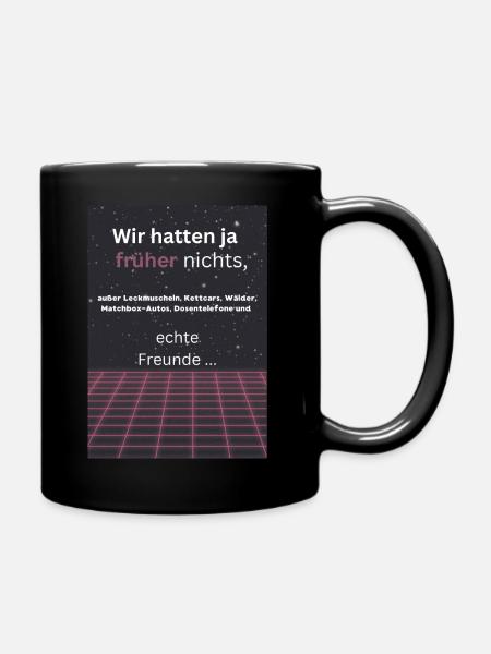 Kinder der 80er - Tasse einfarbig - Schwarz