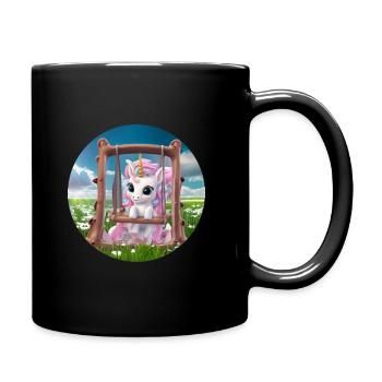 Super mignon bébé licorne - Mug uni - noir - Droite
