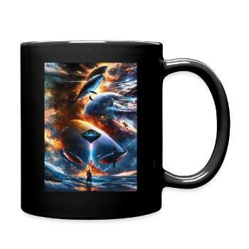 Space Samurai - Tasse einfarbig - Schwarz - Rechts