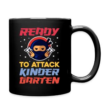 ready to attack kinder garten Design for a child - Full Colour Mug - black - Right