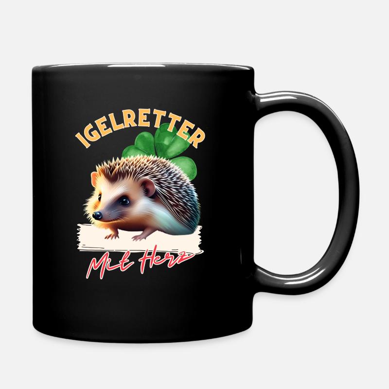 Igelretter - Igelshirt und Accessoires - Tasse einfarbig - Schwarz
