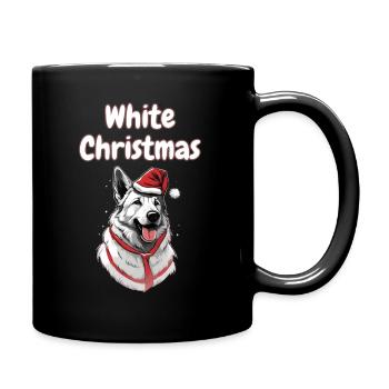 White Christmas - Weisser Schäferhund - Tasse einfarbig - Schwarz - Rechts