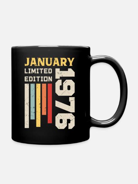 Janvier 1976 - Cadeau anniversaire Janvier 1976 - Mug uni - noir