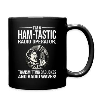 Ham-tastic Radio Operator Transmitting Dad Jokes - Full Colour Mug - black - Right