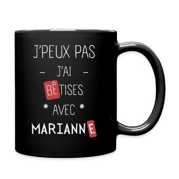 J'peux pas j'ai bêtise avec marraine - Mug uni - noir - Droite