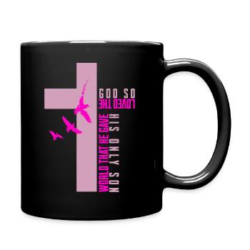 God So Loved the World: 3V16 - Full Colour Mug - black - Right