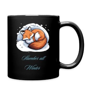 Schlafender Fuchs "Slumber all Winter" - Tasse einfarbig - Schwarz - Rechts