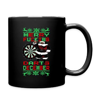Merry F_cking Darts December - Tasse einfarbig - Schwarz - Rechts