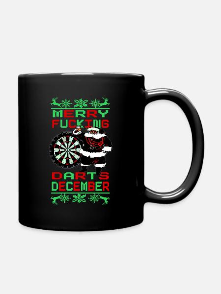 Merry F_cking Darts December - Tasse einfarbig - Schwarz