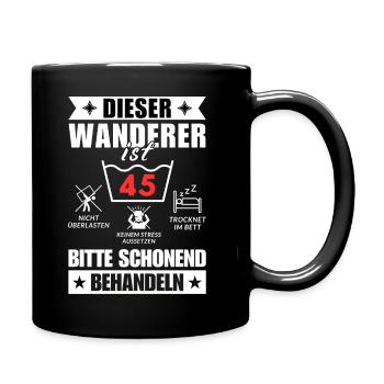 Dieser Akustiker ist 45. Schonend behandeln - Tasse einfarbig - Schwarz - Rechts