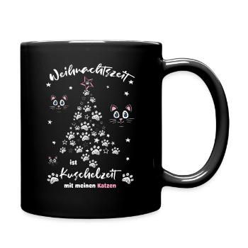 Weihnachtszeit ist Kuschelzeit mit meinen Katzen 2 - Tasse einfarbig - Schwarz - Rechts