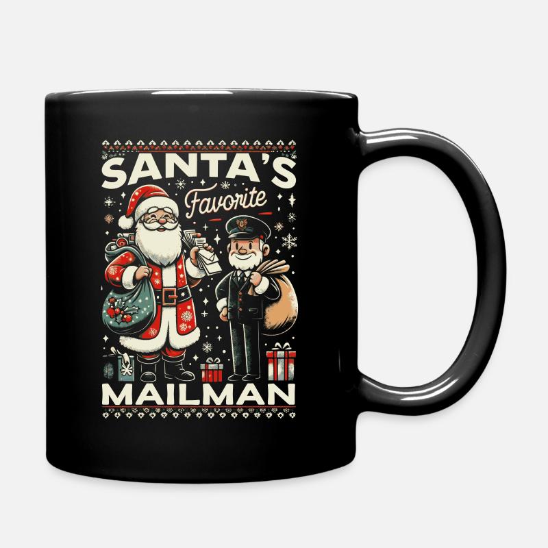 Postman Christmas - Full Colour Mug - black