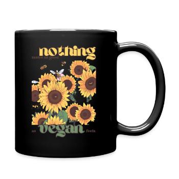 Nothing tastes as good as vegan feels. Bees Nature - Tasse einfarbig - Schwarz - Rechts
